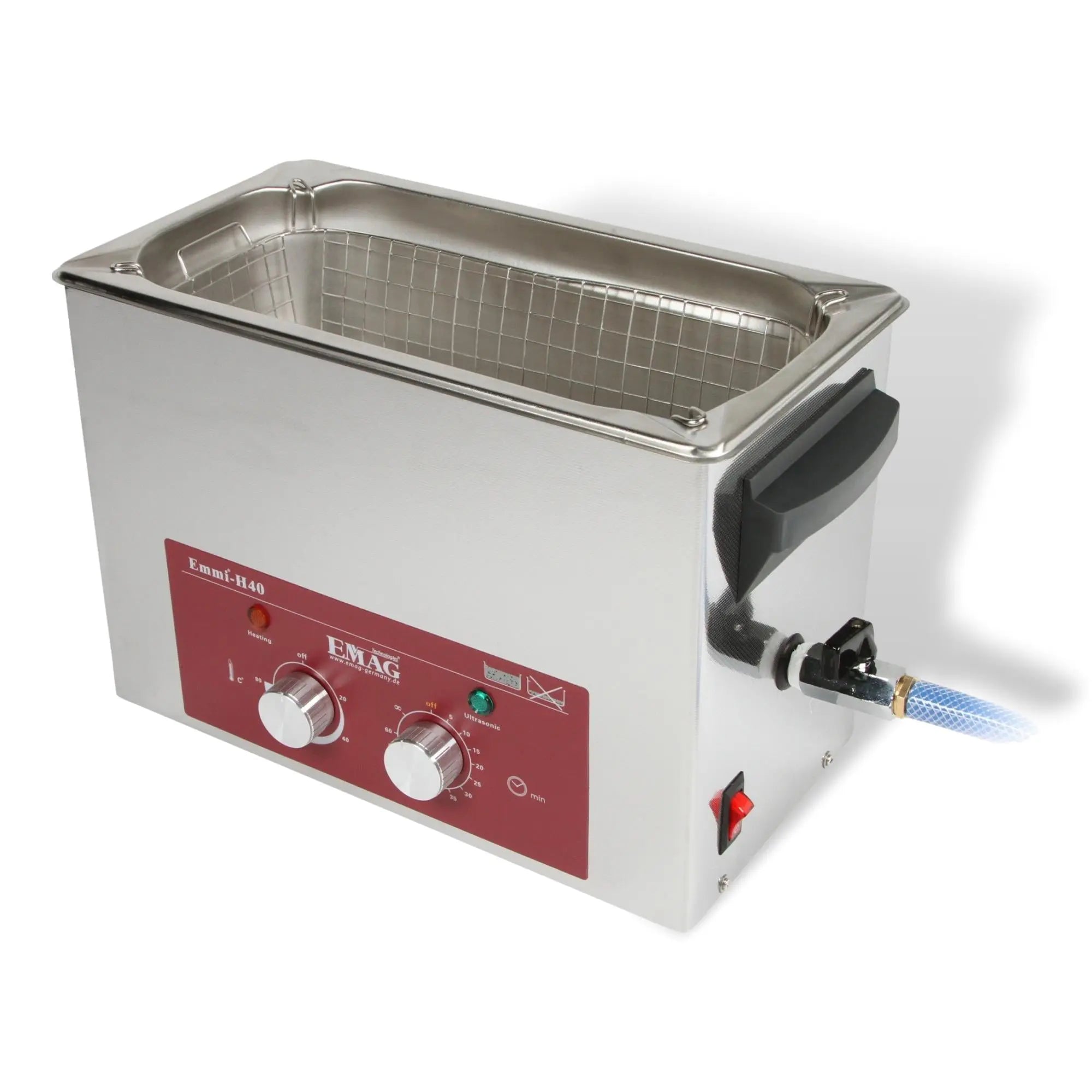 4L all stainless steel ultrasonic cleaner - Emmi-H40 with drain valve