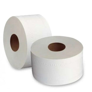 Papier toilette gaufré blanc 2 plis - Mini Jumbo -  130 m - 12 Rouleaux - My Podologie