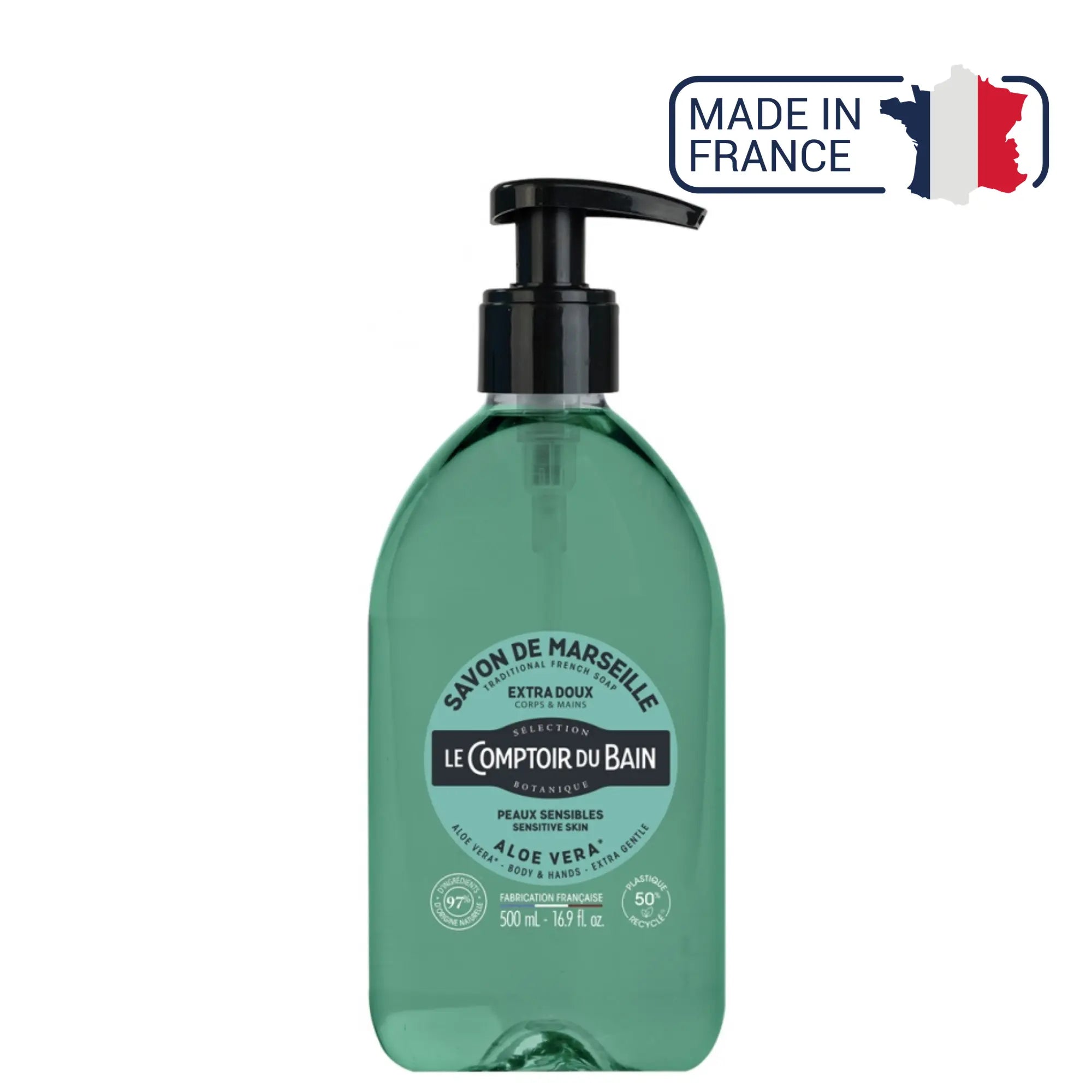 Jabón líquido de Marsella con aloe - 500 ml - Le Comptoir du Bain